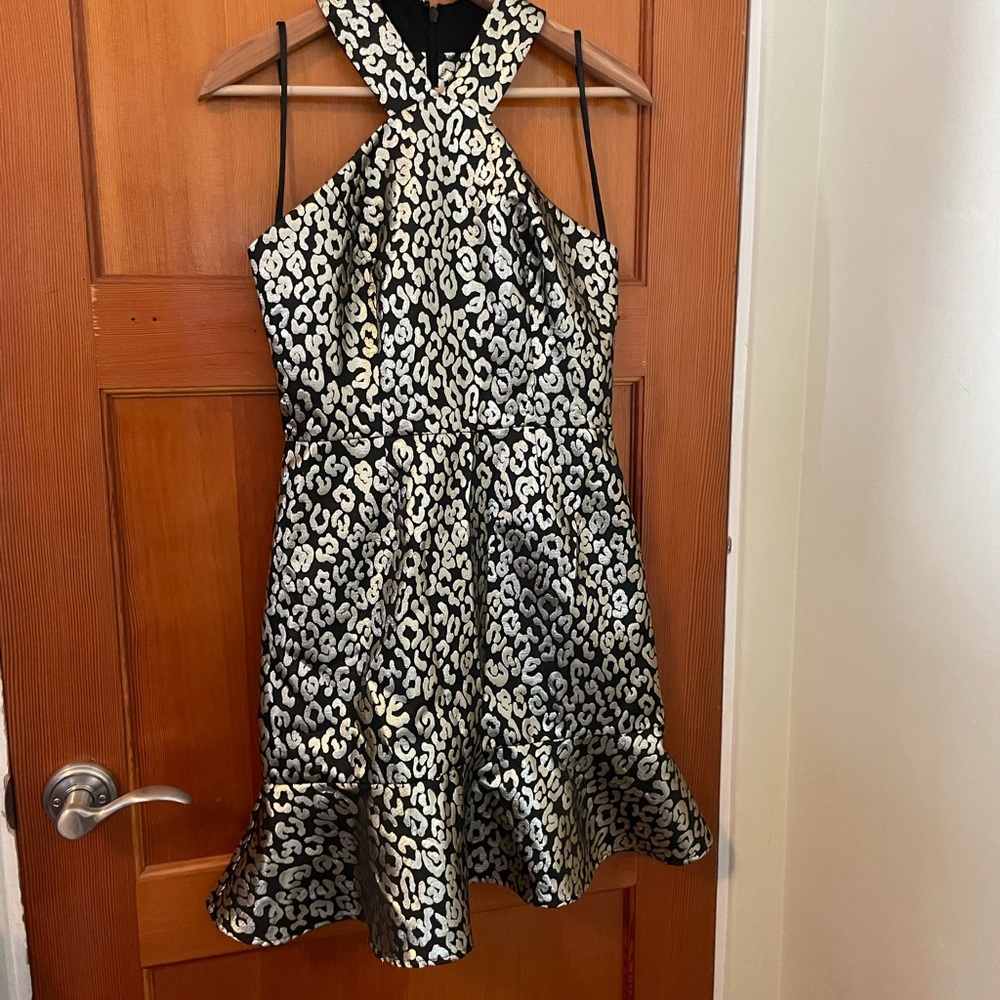 Anthropologie Hutch Leopard Print cocktail dress